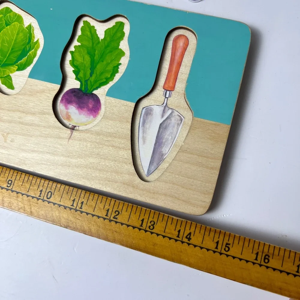 Lovevery Vegetable Garden Peg Puzzle Toddler Wood Montessori Learning Toy